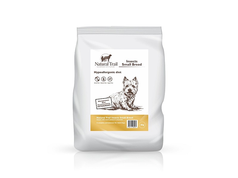 NATURAL TRAIL Insect Small Breed Hypoallergenic Diet - Dry Dog Food - 2 kg DLPNTUKAS0004 –  Храна за кучета