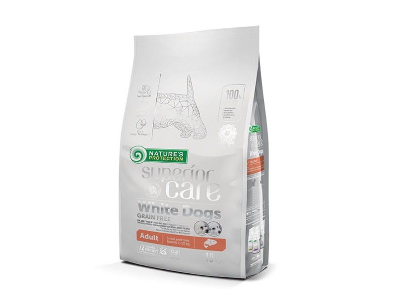 NATURES PROTECTION Superior Care White Dogs Grain Free Junior Small Białoryba - dry food for puppies - 10 kg DLPNPOKAS0008 –  Храна за кучета