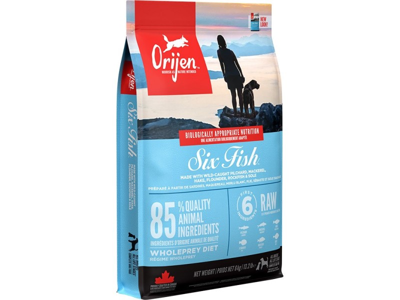 ORIJEN Six Fish - dry dog food - 6 kg DLZORJKSP0003 – Orijen Храна за кучета