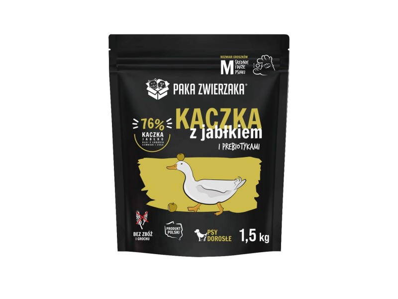 PAKA ZWIERZAKA Duck with apple M - dry dog food - 1,5kg DLPPZWKAS0002 –  Храна за кучета