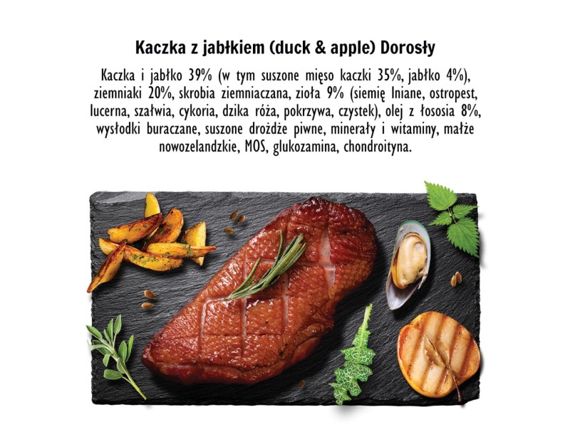 PAKA ZWIERZAKA Duck with apple M - dry dog food - 1,5kg DLPPZWKAS0002 –  Храна за кучета