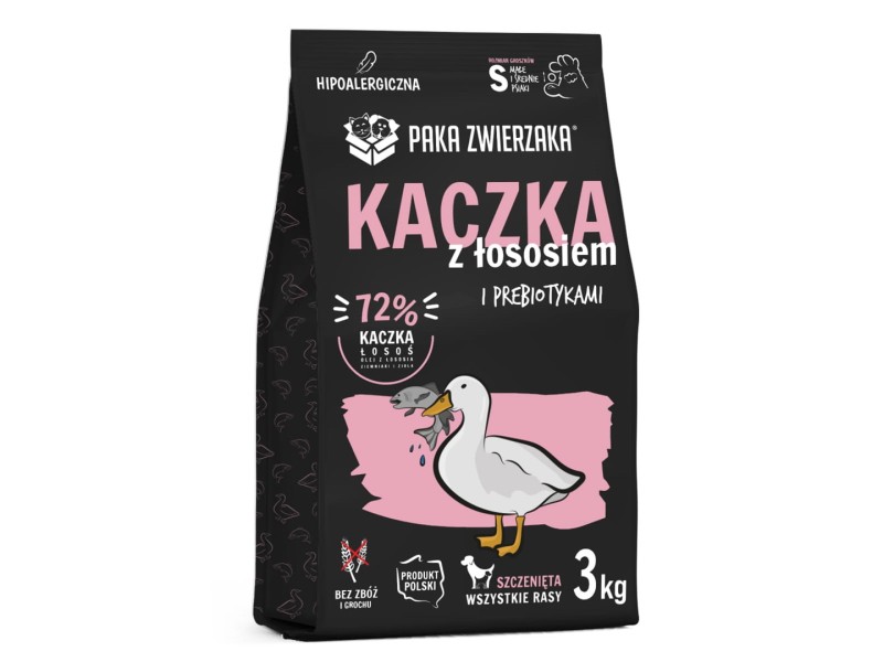 PAKA ZWIERZAKA Puppy Duck with salmon S - dry dog food - 3kg DLPPZWKAS0005 –  Храна за кучета