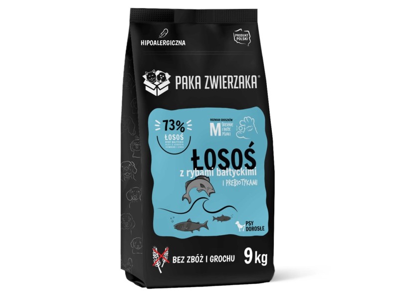 PAKA ZWIERZAKA Salmon with Baltic fish M - dry dog food - 9kg DLPPZWKAS0008 –  Храна за кучета