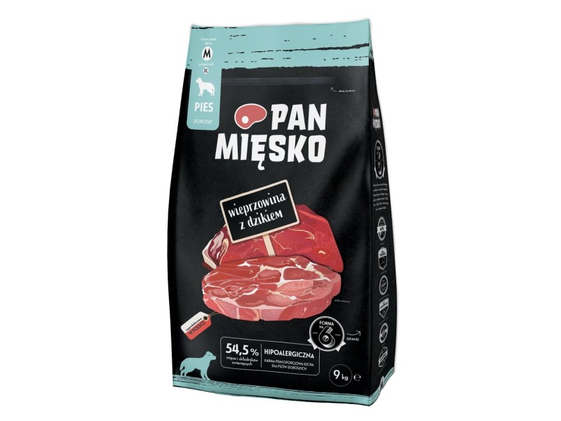 PAN MIĘSKO Pork with wild boar M - dry dog food - 9kg DLPPMIKAS0019 – PAN MIĘSKO Храна за кучета