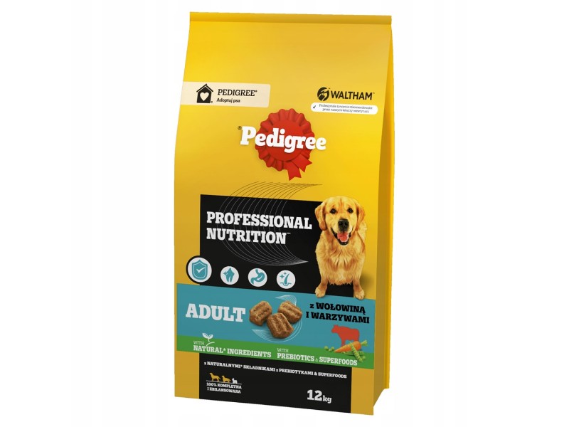PEDIGREE Professional Nutrition Adult with beef and vegetables, medium and large breeds - dry dog food - 12 kg DLPPEDKAS0005 – Pedigree Храна за кучета