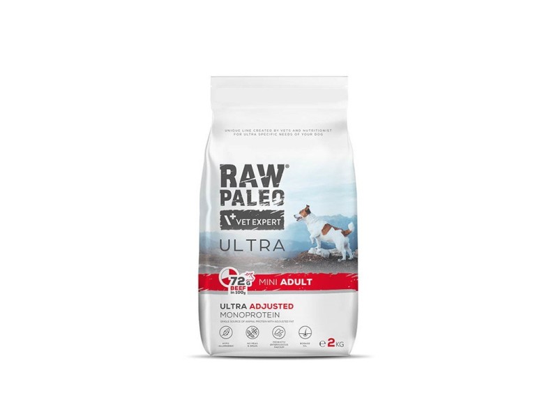 RAW PALEO Ultra Mini Adult Beef - dry dog ​​food - 750 g DLPVEEKAS0002 – VetExpert Храна за кучета