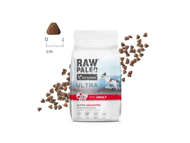 RAW PALEO Ultra Mini Adult Beef - dry dog ​​food - 750 g DLPVEEKAS0002 – VetExpert Храна за кучета