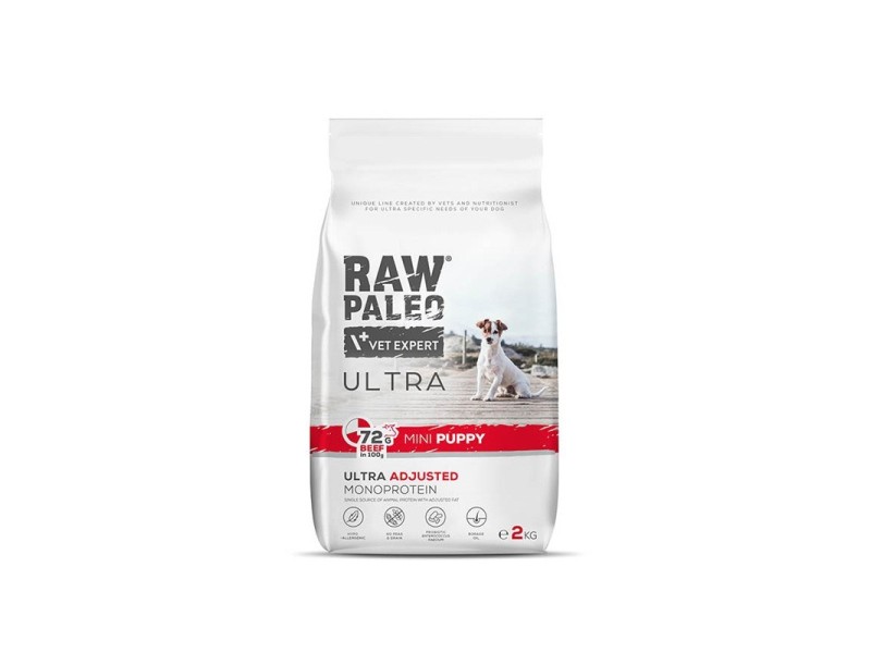 RAW PALEO Ultra Mini Puppy Beef - dry food for puppies of small breeds - 2 kg DLPVEEKAS0003 – VetExpert Храна за кучета
