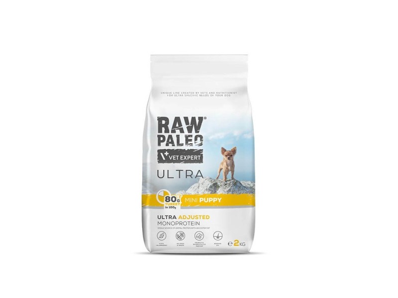 RAW PALEO Ultra Mini Puppy Turkey - dry food for puppies - 2 kg DLPVEEKAS0013 – VetExpert Храна за кучета