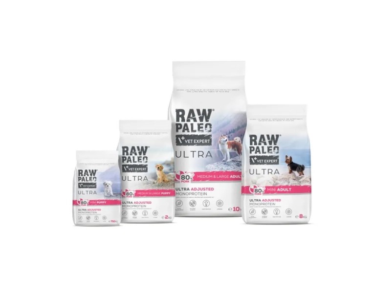 RAW PALEO Ultra Pork Medium & Large Adult - dry dog food - 2kg DLPVEEKAS0026 – VetExpert Храна за кучета