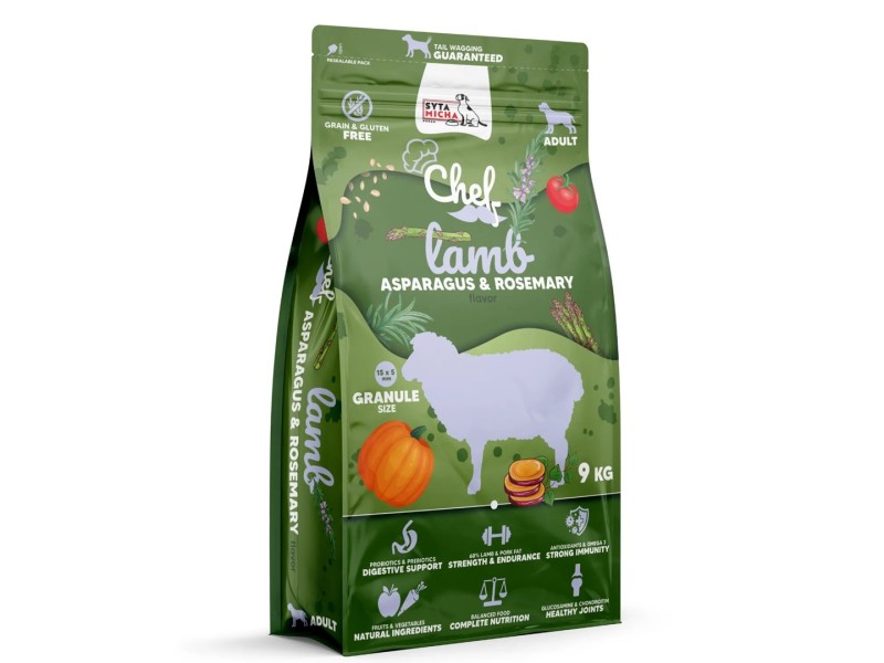 SYTA MICHA Chef Lamb, asparagus and rosemary - dry dog food - 9kg DLPSMHKAS0010 – SYTA MICHA Храна за кучета