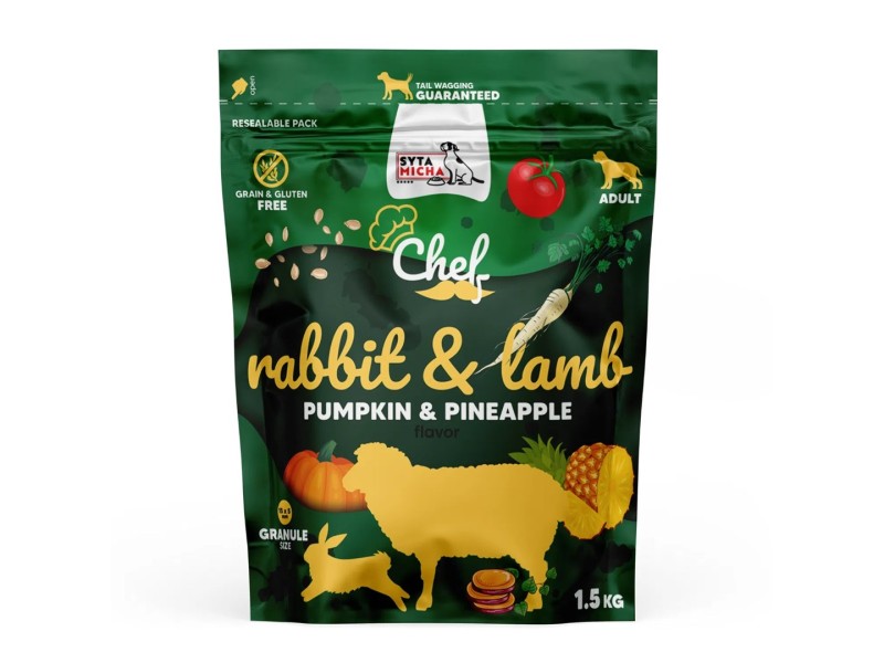 SYTA MICHA Chef Rabbit, lamb with pumpkin and pineapple - dry dog food - 1,5kg DLPSMHKAS0005 – SYTA MICHA Храна за кучета