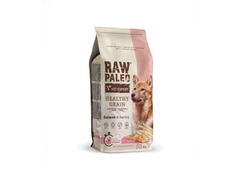 VET EXPERT Raw Paleo Healthy Grain Adult Salmon and Barley - dry dog ​​food - 10 kg DLPVEEKAS0021 – VetExpert Храна за кучета