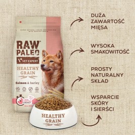 VET EXPERT Raw Paleo Healthy Grain Adult Salmon and Barley - dry dog ​​food - 10 kg