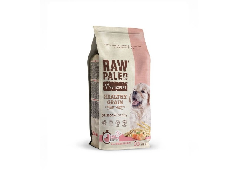 VET EXPERT Raw Paleo Healthy Grain Puppy Salmon and barley - dry dog ​​food - 10 kg DLPVEEKAS0023 – VetExpert Храна за кучета