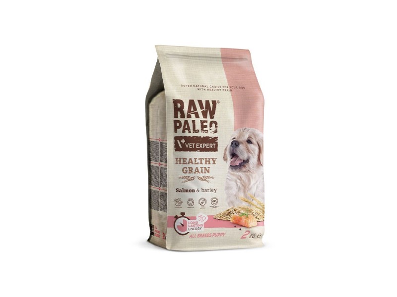 VET EXPERT Raw Paleo Healthy Grain Puppy Salmon and barley - dry dog ​​food - 2 kg DLPVEEKAS0024 – VetExpert Храна за кучета