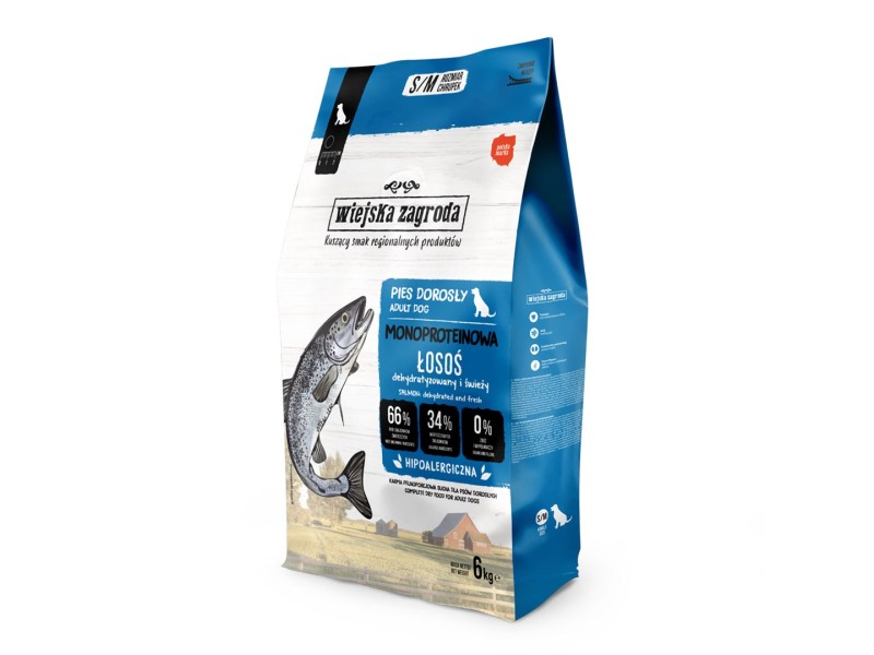 WIEJSKA ZAGRODA Monoprotein Salmon - dry dog food - 6kg DLPWZAKAS0010 – wiejska zagroda Храна за кучета
