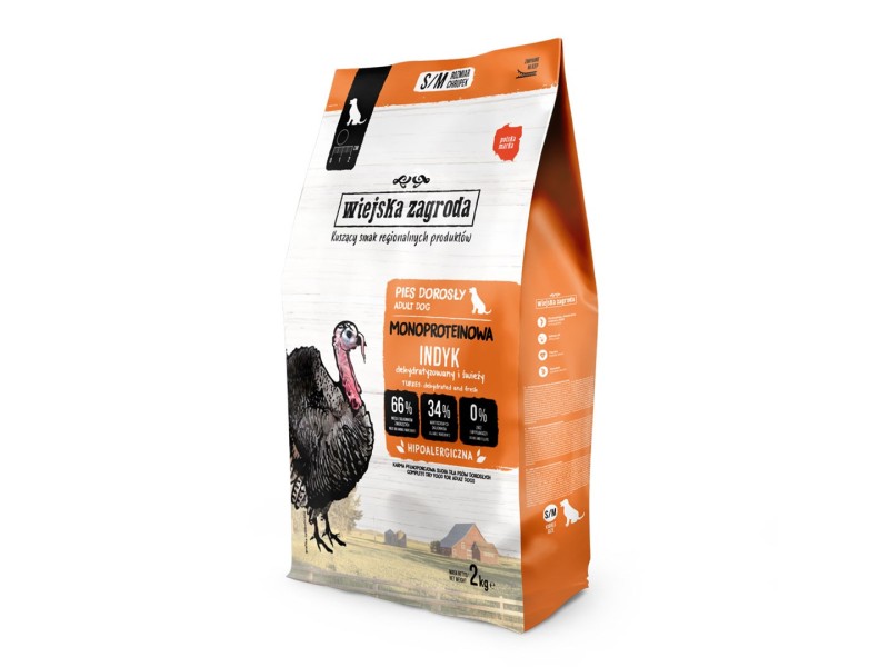 WIEJSKA ZAGRODA Monoprotein Turkey - dry dog food - 2kg DLPWZAKAS0003 – wiejska zagroda Храна за кучета