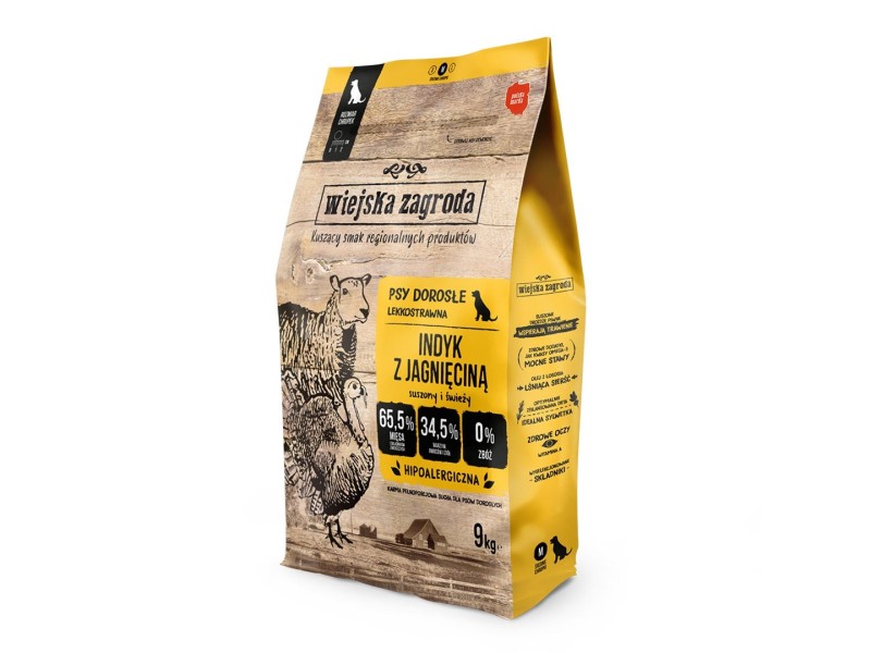 WIEJSKA ZAGRODA Turkey with lamb M - dry dog food - 9kg DLPWZAKAS0048 – wiejska zagroda Храна за кучета