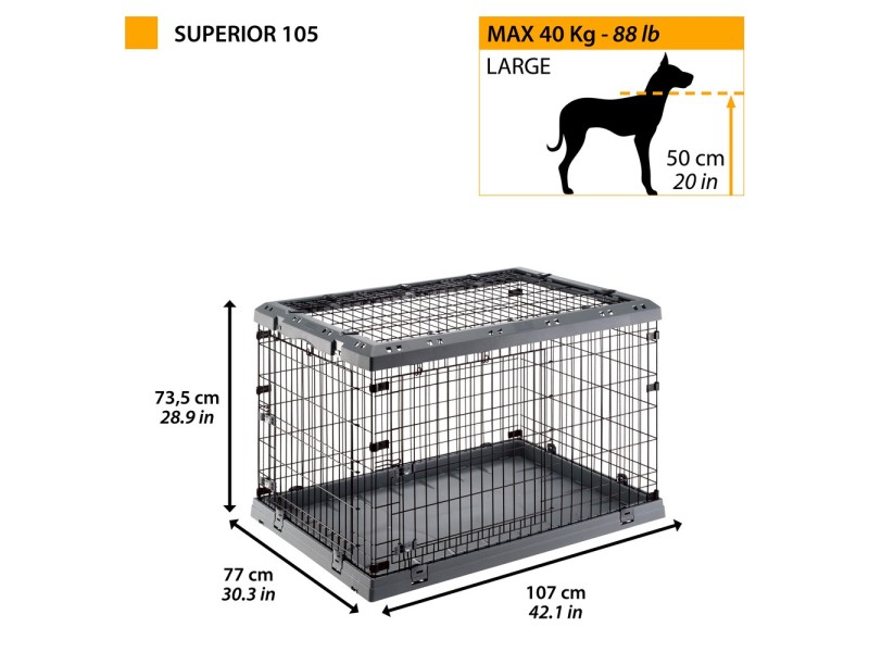FERPLAST Superior 105 - dog cage - 107 x 77 x 73.5 cm 73189101 – FERPLAST Клетки и хранилки