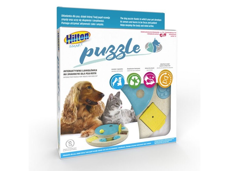 HILTON Puzzle Interaktywna Łamigłówka na Smakołęki dla psa/kota 158-137500-00 – Hilton Играчки за домашни любимци