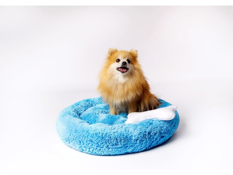 GO GIFT Shaggy blue M - pet bed - 57 x 57 x 10 cm DLZGGFDSU0062 – Go Gift Легла, постелки и къщички