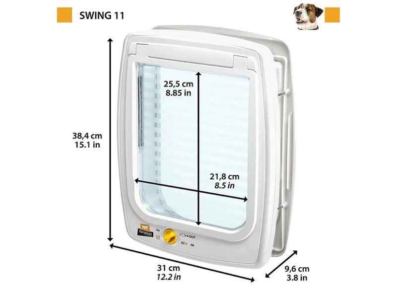 FERPLAST Swing 11 grey - dog and cat door - 31 x 9.6 x 38.4 cm DLZFPAKIT0005 – FERPLAST Клетки и хранилки