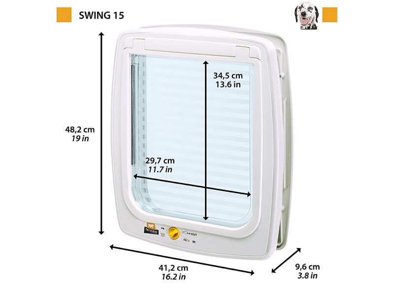FERPLAST Swing 15 - Large dog door, white 72108011 – FERPLAST Клетки и хранилки