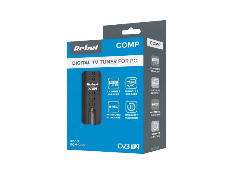 Rebel Comp Tuner DVB-T2,DVB-C,DVB-T H.265 HEVC USB KOM1060 – Rebel Сателитни тунери