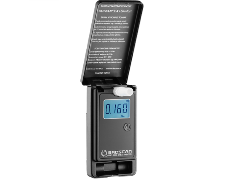 BACscan F-45 alcohol tester 0 - 4% Black F-45 Comfort – BACSCAN Дрегери за алкохол