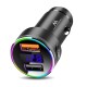 Maclean MCE375 Dual Car Charger with Display Cigarette Lighter Socket Aluminum Voltmeter USB 1x QC 3.0, USB 1x 5V/2.4A, RGB LED MCE375 – Maclean Авто електроника