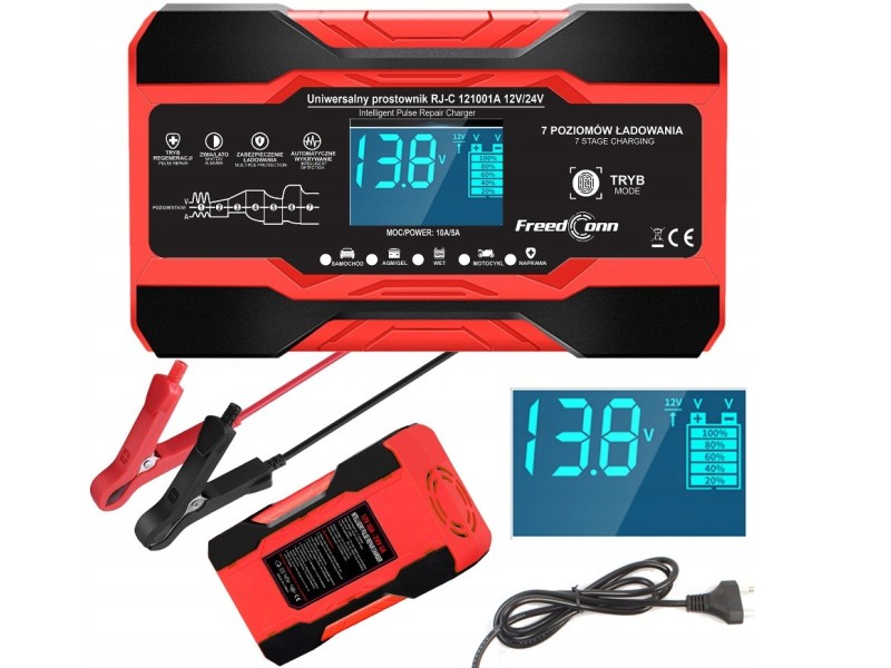 FreedConn RJ-C 121001A 12V, 10A /24V 5A battery charger RJ-C 121001A – RJ Tianye Зарядни устройства за акумулатор