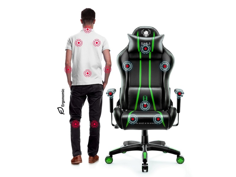 Diablo X-One 2.0 Normal Size Gaming chair Black, Green 872 –  Геймърски столове
