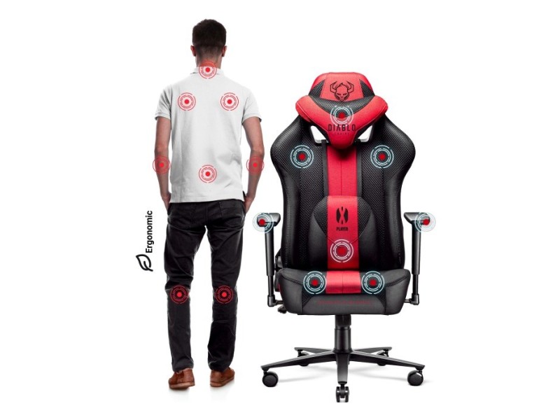 DiabloX-PLAYER 2.0. KING gaming chair Crimson anthracite 1079 –  Геймърски столове