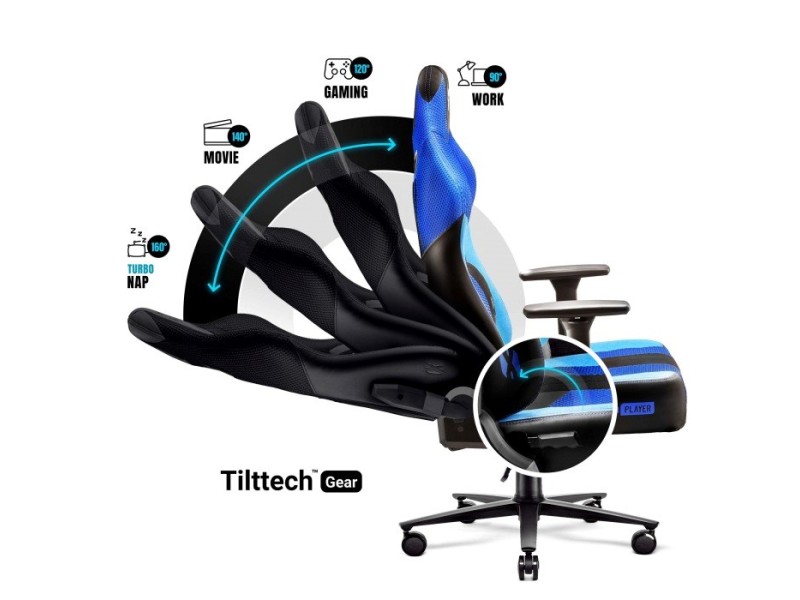 DiabloX-PLAYER 2.0. normal gaming chair Black, Blue 1225 –  Геймърски столове