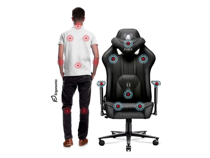 DiabloX-PLAYER 2.0. normal gaming chair Black 1077 –  Геймърски столове