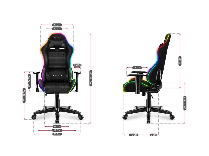 GAMING CHAIR FOR KID HUZARO RANGER 6.0 RGB MESH HZ-Ranger 6.0 RGB Mesh – huzaro Геймърски столове