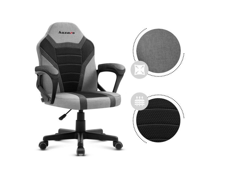 Gaming chair for children Huzaro HZ-Ranger 1.0 Gray Mesh, gray and black Ranger 1.0 Grey Mesh – huzaro Геймърски столове