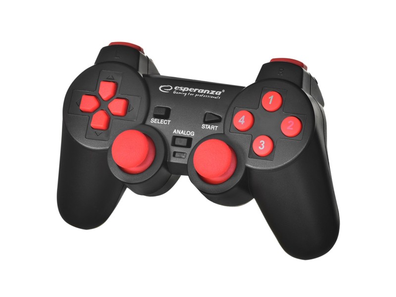 Esperanza EGG102R Gaming Controller Black, Red USB 2.0 Gamepad Analogue / Digital PC EGG102R – Esperanza Геймпадове, джойстици и волани