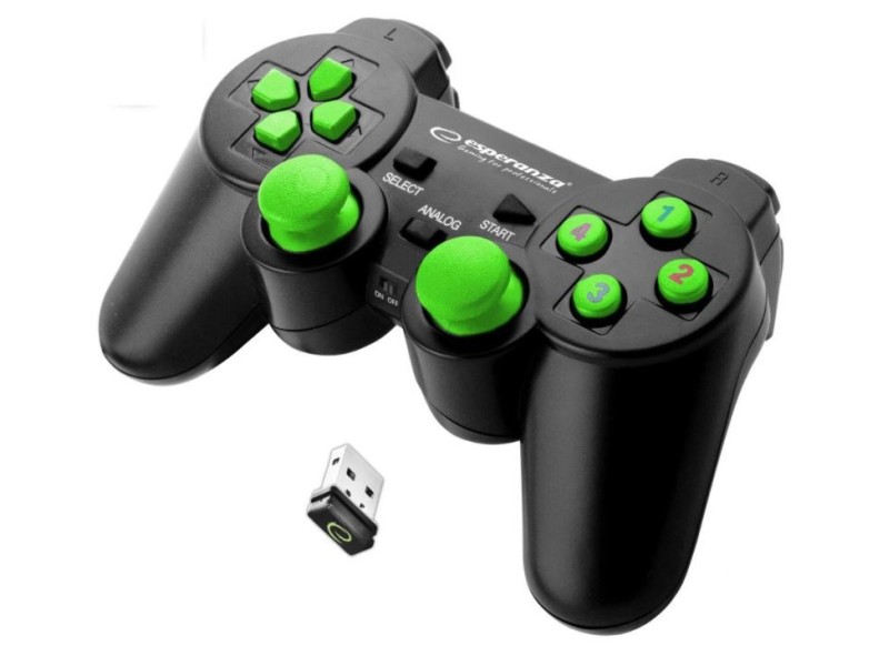 Esperanza EGG108G Gaming Controller Gamepad PC,Playstation 3 Analogue / Digital USB 2.0 Black,Green EGG108G – Esperanza Геймпадове, джойстици и волани