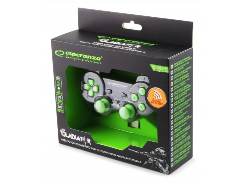 Esperanza EGG108G Gaming Controller Gamepad PC,Playstation 3 Analogue / Digital USB 2.0 Black,Green EGG108G – Esperanza Геймпадове, джойстици и волани