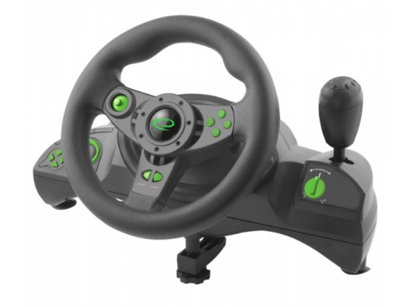 Esperanza EGW102 Gaming Controller Steering wheel PC,Playstation 3 Digital USB Black,Green EGW102 – Esperanza Геймпадове, джойстици и волани