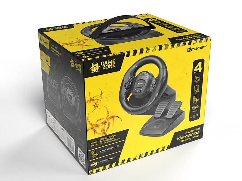 Tracer Rayder 4 in 1 Black Steering wheel PC, PlayStation 4, Playstation 3, Xbox One TRAJOY46765 – Tracer Геймпадове, джойстици и волани