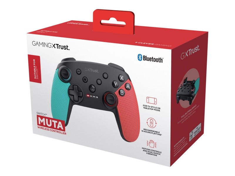 Trust GXT 1246B Muta Black, Blue, Red Bluetooth Gamepad Nintendo Switch, Nintendo Switch Lite 25427 – TRUST Геймпадове, джойстици и волани