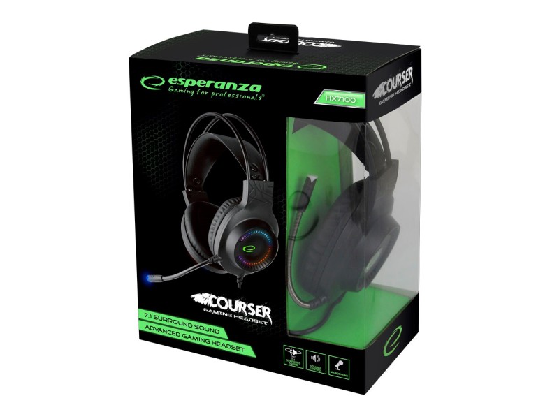 Esperanza EGH7100 Headphones with microphone Headband Black EGH7100 – Esperanza Слушалки за конзоли