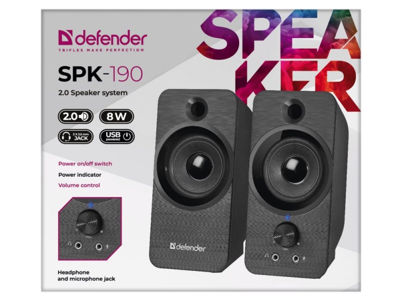 DEFENDER SPK-190 2.0 8W USB SPEAKERS 65190 – Defender Аудио системи
