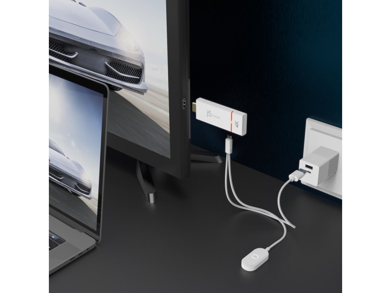 Audio/video wireless transmitter and receiver j5create JVAW76 Screencast 4K Wireless Display Adapter white JVAW76-N – J5 Create Адаптери