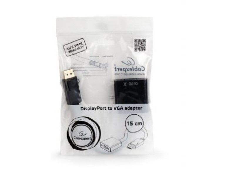 Gembird A-DPM-VGAF-02 video cable adapter 0.15 m VGA (D-Sub) DisplayPort Black A-DPM-VGAF-02 – GEMBIRD Адаптери