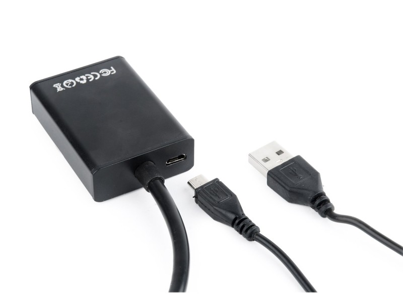 Gembird A-VGA-HDMI-01 video cable adapter 0.15 m HDMI Type A (Standard) VGA (D-Sub) Black A-VGA-HDMI-01 – GEMBIRD Адаптери