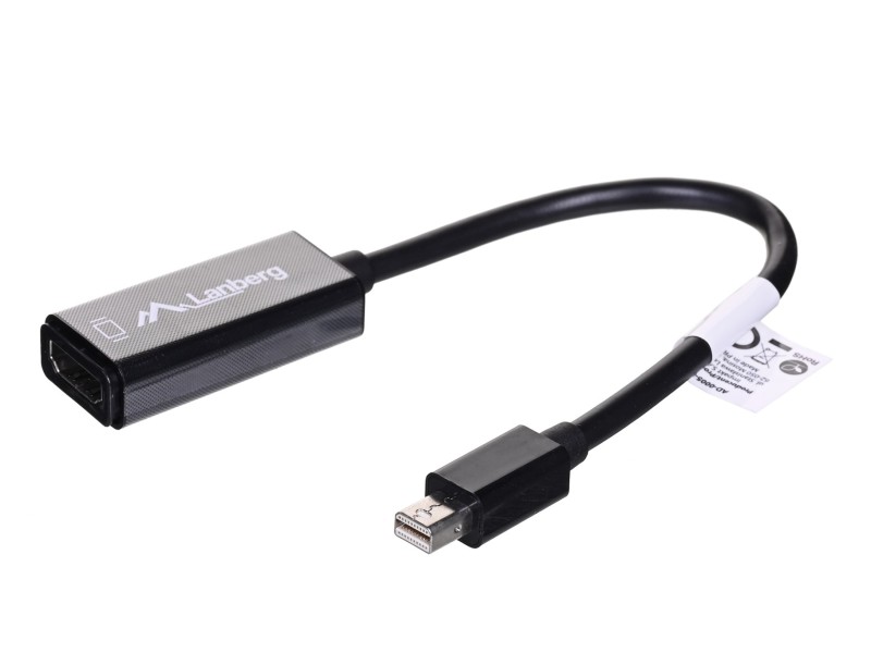 Lanberg AD-0005-BK video cable adapter 0.2 m Mini DisplayPort HDMI Type A (Standard) Black AD-0005-BK – Lanberg  Адаптери